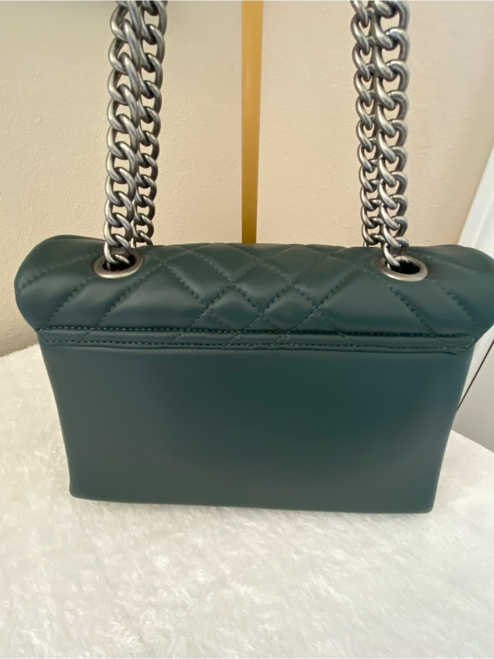 Kurt Geiger London Brixton Quilted Dark Green Leather Shoulder Bag NWT - Picture 3 of 12